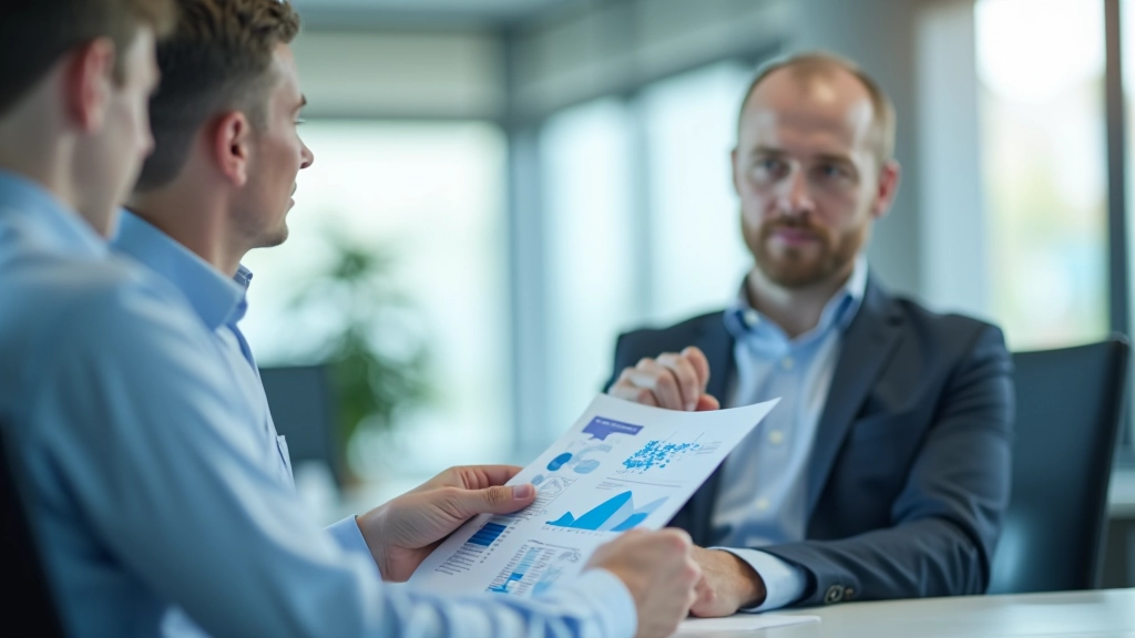 Professional healthcare consultant discussing data insights with client