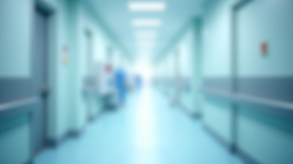Moderner Krankenhauskorridor mit medizinischer Ausrüstung und hellem, sauberem Design